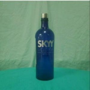 Empty Blue 1.75L SKYY Vodka Bottle